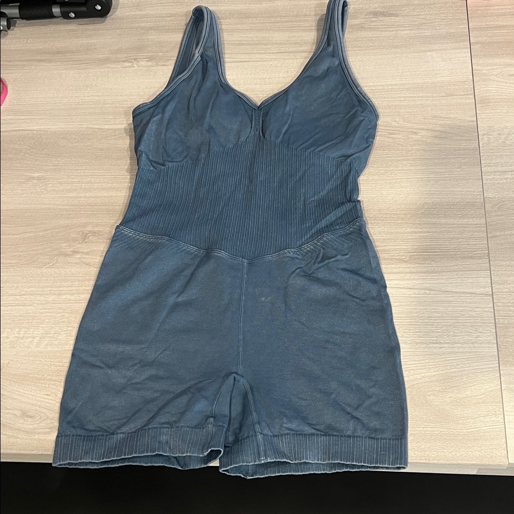 Chic Blue Cross-Back Romper
